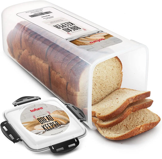 Bread Container Plastic Bread Box Bread Keeper with Airtight Lid Bread Storage Loaf Container Airtight Loaf Bread Saver BPA Free