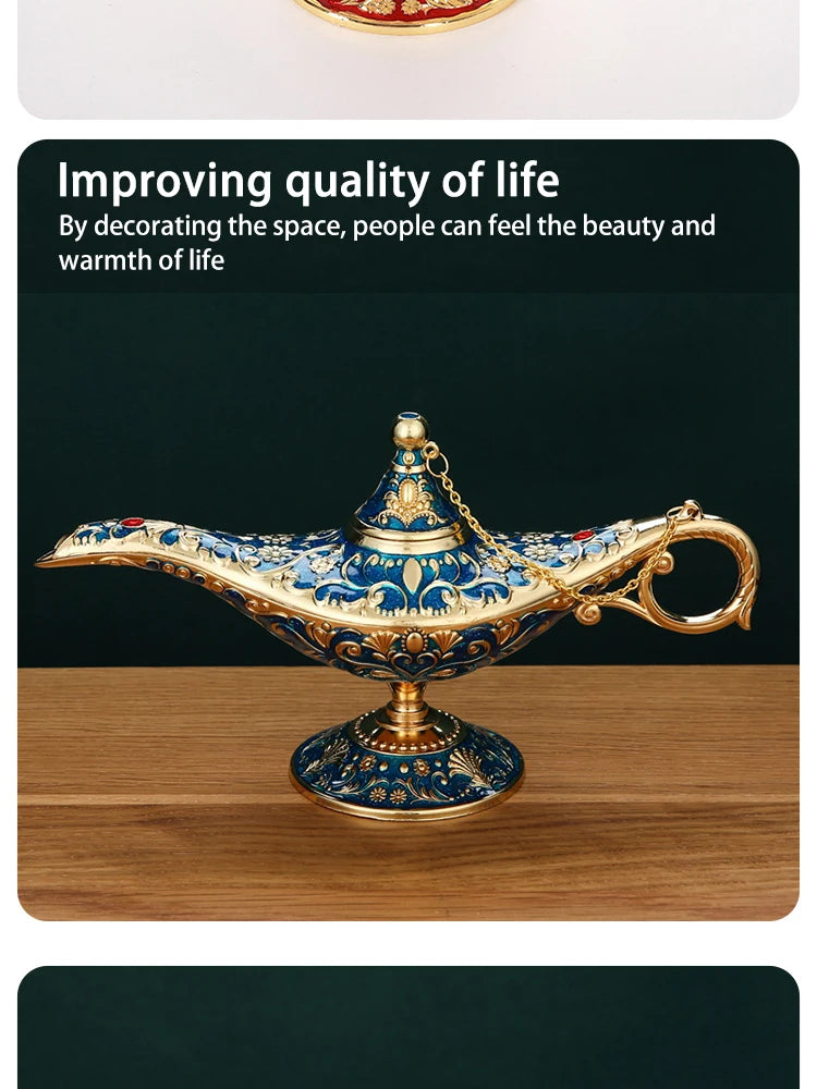 Aladdin Lamp Decorative Ornament Large European Retro Home Decoration Metal Decoration Crafts Holiday Gift