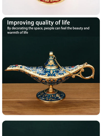 Aladdin Lamp Decorative Ornament Large European Retro Home Decoration Metal Decoration Crafts Holiday Gift
