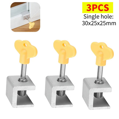5-1pc Sliding Sash Stopper Cabinet Locks Straps Aluminum Alloy Safety Lock Child Protection Door And Window Anti-theft Lock