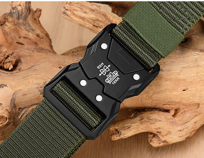 Casual Men's Canvas Belt Tactical Belt Outdoor Sports Belt Fashionable Training Belt