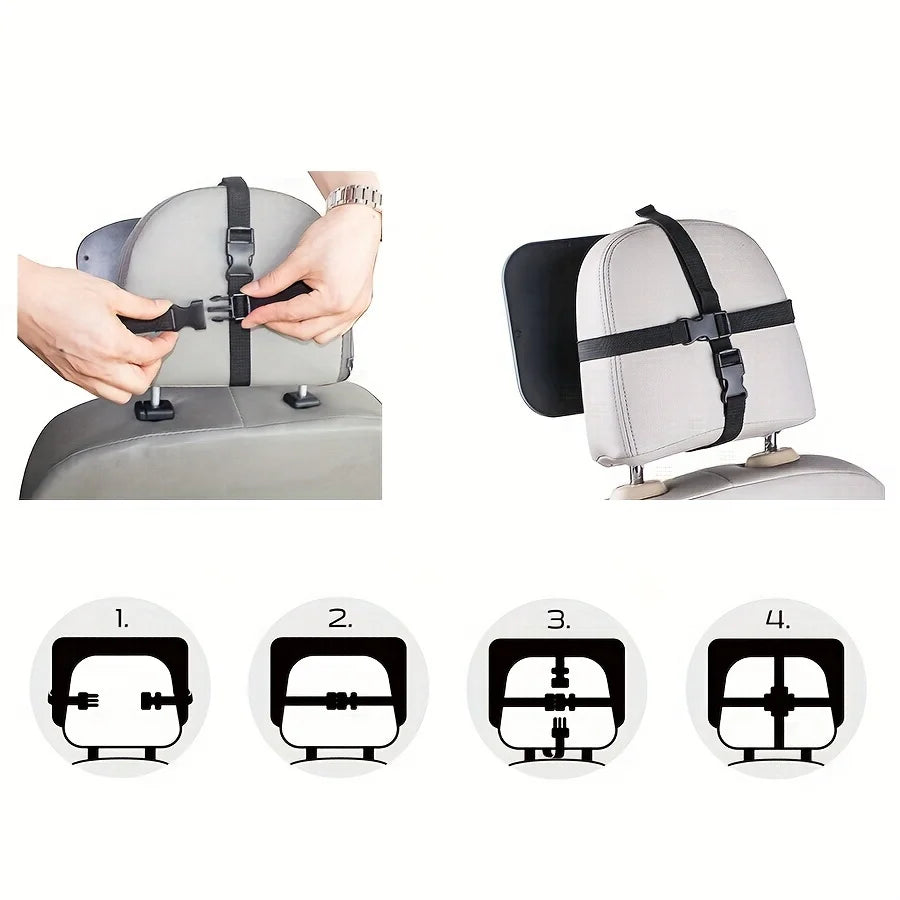 Durable Baby Car Mirror 360° Rotatable Safe for Seat Essential for Travel Easy Install Adjustable Arm Durable Rearview Mirror