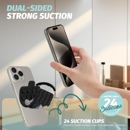 Heart Shape Double Sided Phone Suction Holder, Multi-Purpose Silicone Suction Cup Phone Mount Phone Case Sticky Phone Grip