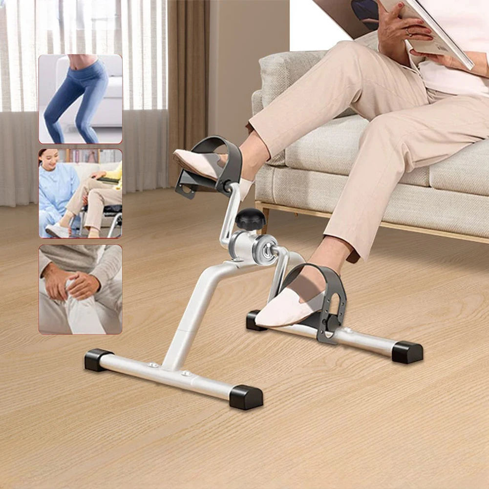 Portable Pedal Exerciser Mini Exercise Bike Adjustable Resistance Under Desk Bike Mini Bicycle Trainer for Leg Rehabilitation