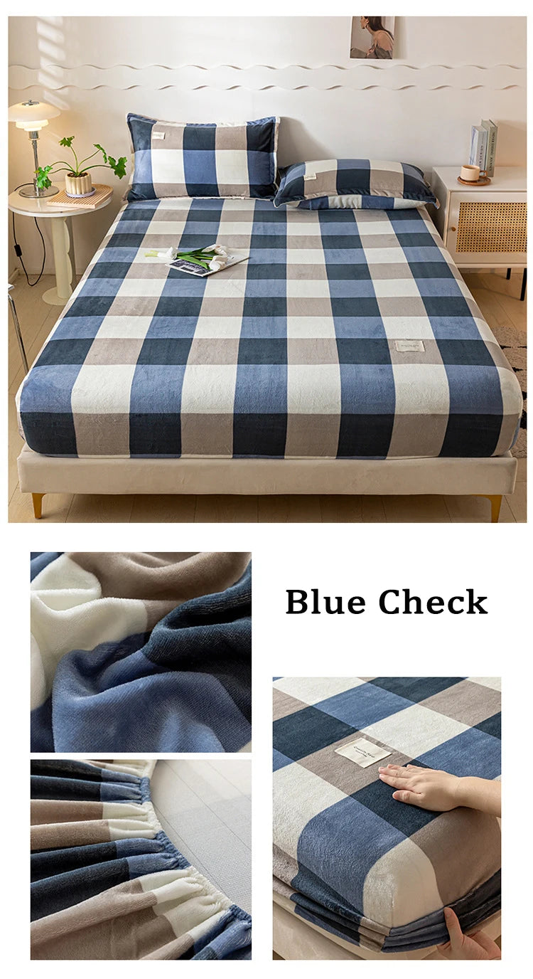 Velvet Thermal Mattress Cover, Plush Fabric Sheets For Winter, Bed Cover, Bed Sheets Set For Single Double King Queen Bed120x200