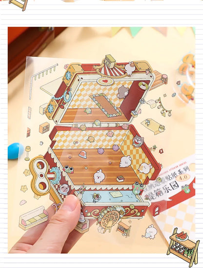 Creative Design Landscaping Sticker for Student Cute Cartoon Magic 3D Stack Scene Scrapbook Sticker Sweet Student Supplies