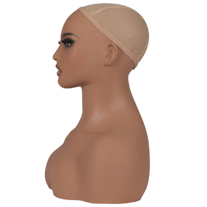 Multipurpose Mannequin Head With Shoulders Make-Up Dummy Head For Wigs Mannequins Bust Wig Display Head Realistic Female Head