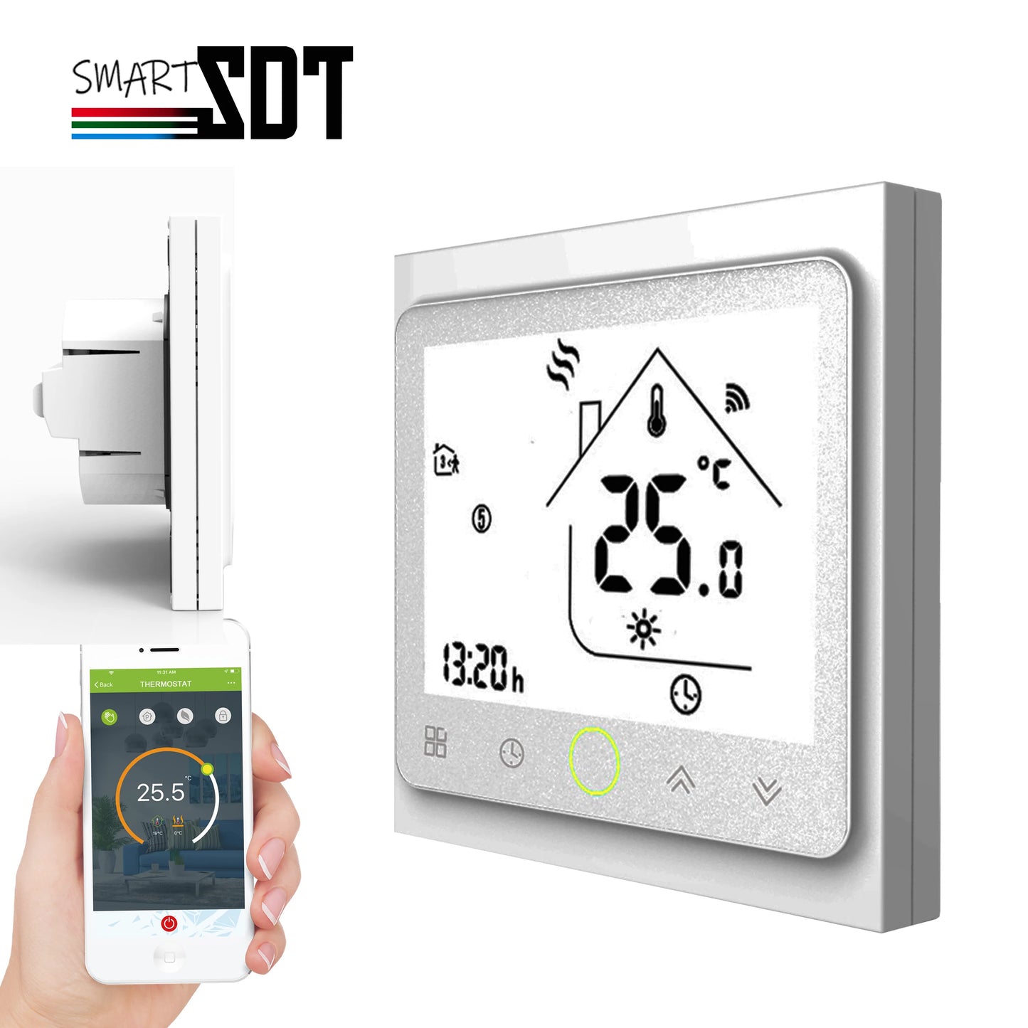 SDITERSTM Smart Thermostat for HVAC&Electric Heating,Valve/Boiler Control,Zigbee/Modbus/WiFi,Smart Home/Industrial Use 24V 220V