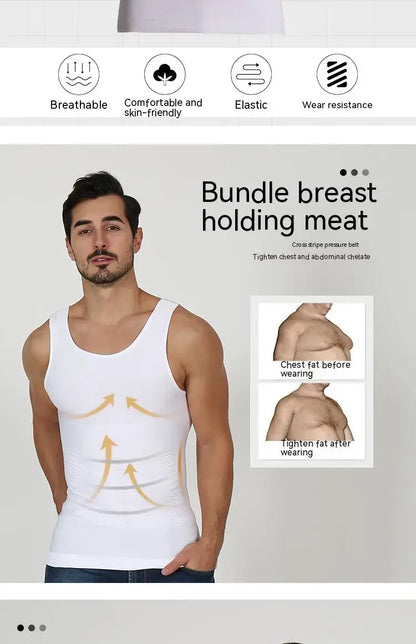 Men's shapewear Seamless body shapewear Stress Reduction Exercise belly tightening underwear Functional vests