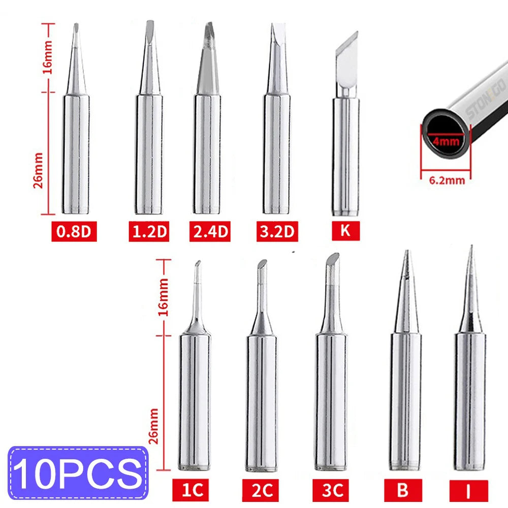 STONEGO 5PCS/10PCS Soldering Iron Tips Soldering Iron Head Set DIY Electric Soldering Iron Replacement Tip Repair