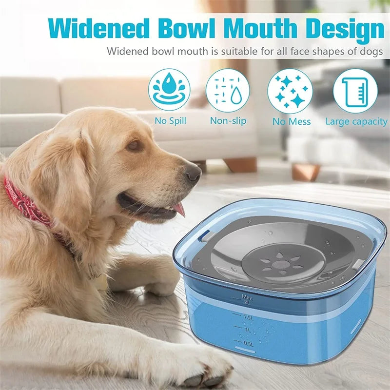 2L Dog Water Bowls Pet  Floating Drinking Bowls Cat Anti Wet Mouth Anti Splash Large Capacity Drinker For Small Mid Large Dog