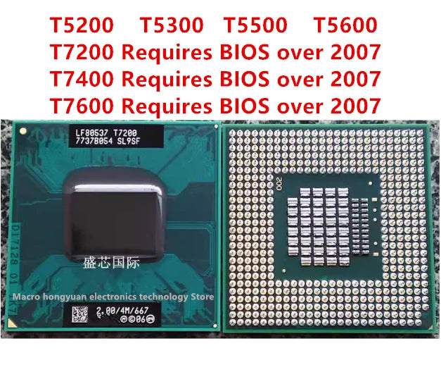 T5200 T5300 T5500 T5600 T7200 T7400 T7600 Laptop CPU