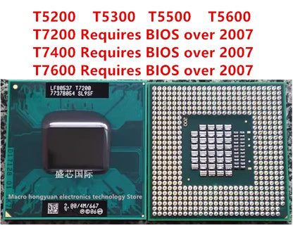 T5200 T5300 T5500 T5600 T7200 T7400 T7600 Laptop CPU