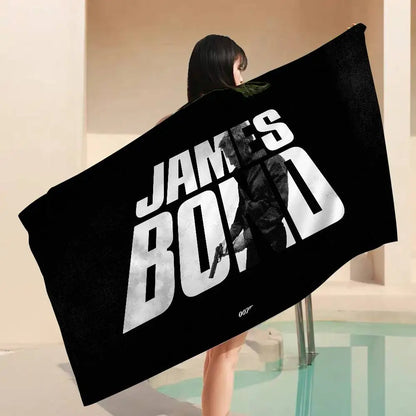 British Legend J-James B-Bond 007 Cartoon Beach Towel Cute Kawaii Room Decor Bath Girls Children Hand Towels For Bathroom Shower