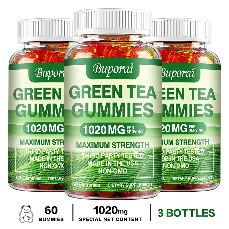 Green Tea Fat Gummies - Burn and Suppress Fat, Control Appetite, Weight, Intestinal Health