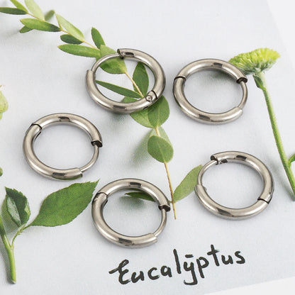 10pcs Stainless Steel Hoop Earrings 2.0mm Ear Ring Round Circle Earring