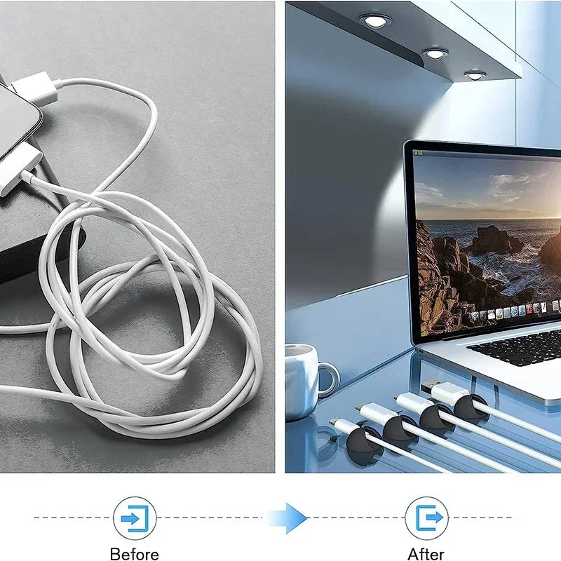 100-1PCS Desktop Wall Cable Clips Wire Management Self-Adhesive Cord Organizers Holder Clamp for USB Network Headphone Cables