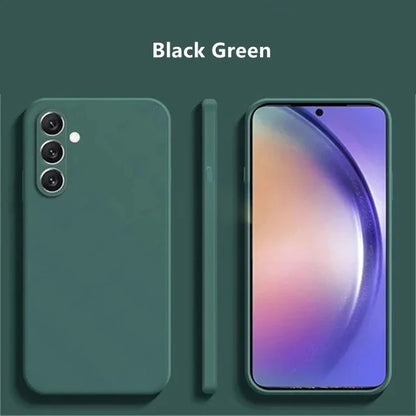 For Samsung Galaxy A55 5G Liquid Silicone Case Samsung Galaxy A55 Cover Funda Coque Soft TPU Phone Bumper Samsung Galaxy A55