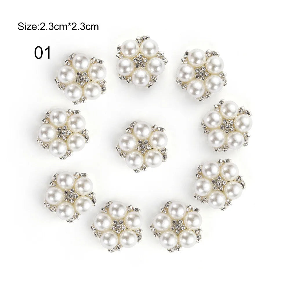 10 PCs 15/20/25MM Round Metal Rhinestone Buttons for Clothing DIY Sewing Accessories Wholesale Luxury Fashion Apparel Decoration
