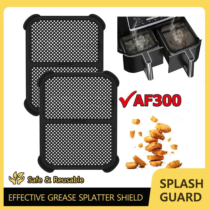 Air Fryer Splash Guard for Ninja AF300 Models Reusable Air Fryer Liners  Silicone Air Fryer Splash Pad Shield Baking Accessories