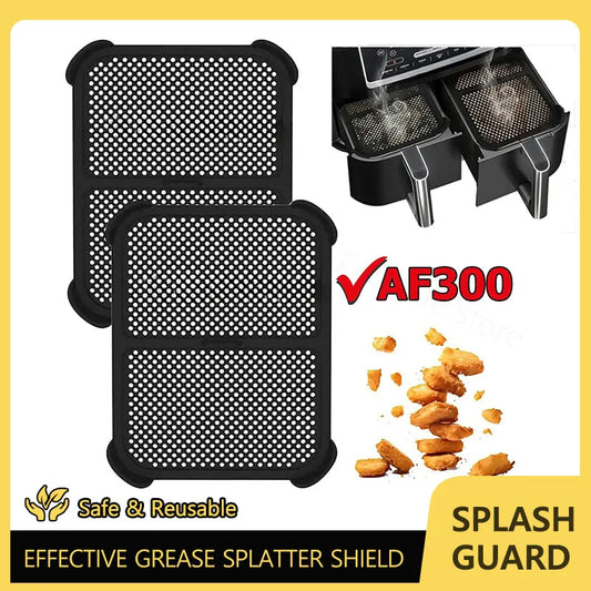 Air Fryer Splash Guard for Ninja AF300 Models Reusable Air Fryer Liners  Silicone Air Fryer Splash Pad Shield Baking Accessories