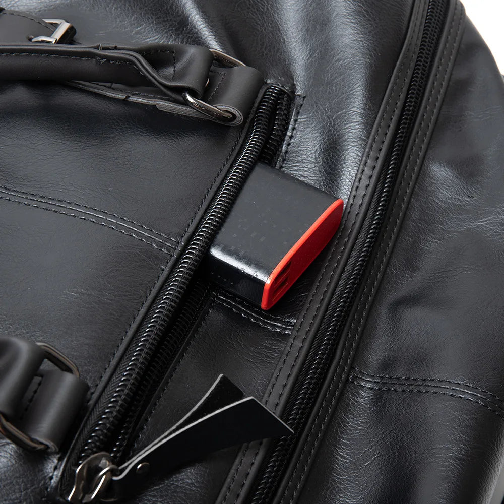 2025 New Men Travel Totes Crossbody Shoulder Bags Large Capacity Handbag Fashion Top-Handle Bag Waterproof PU Leather Laptop Bag