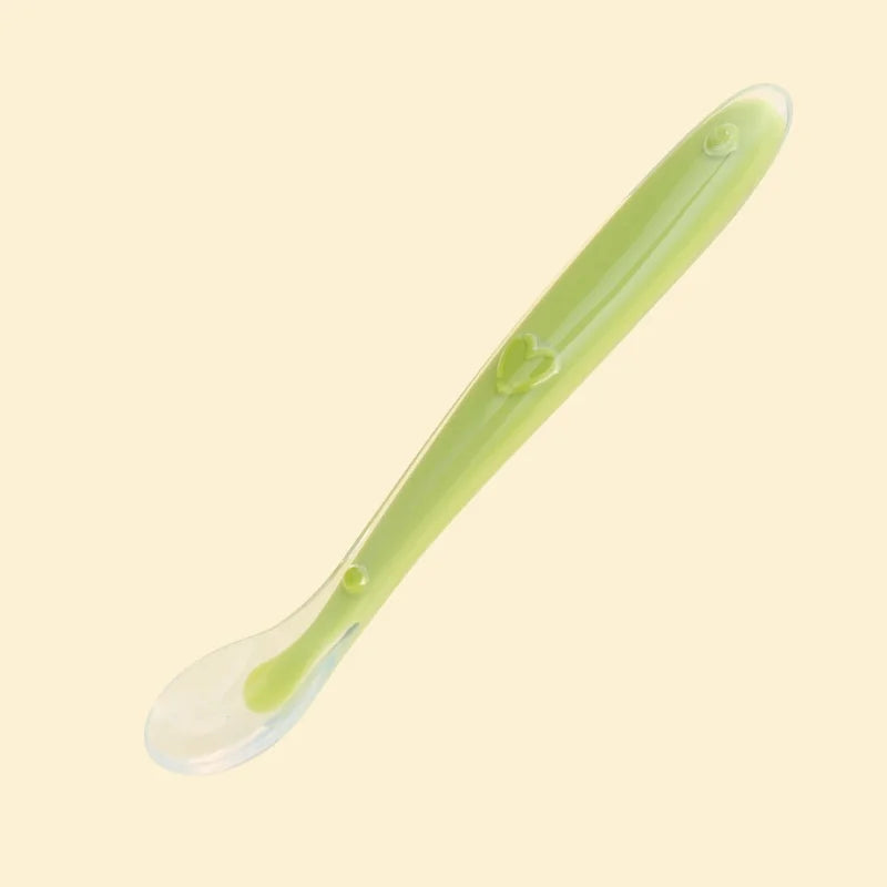 Baby Soft Silicone Spoon Soft Head Soup Spoon Baby Eating Training Spoon and Storage Box Feeding Tableware Set