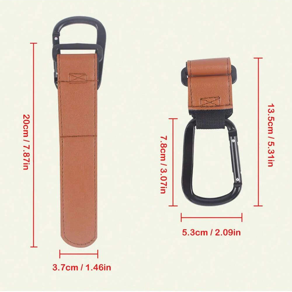 1/2pcs PU Leather Baby Bag Stroller Hook Pram Cart Organizer 360 Degree Rotatable Hook High-quality Crochet Stroller Accessories
