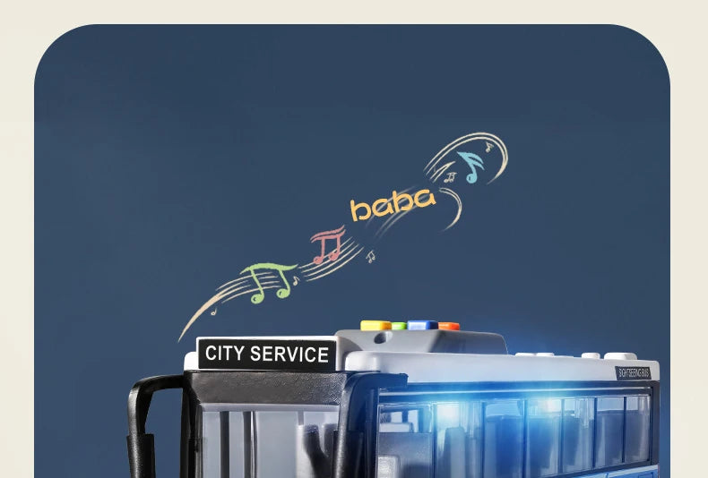 High-quality school bus toy car model large sound and light double-decker bus simulation car toy children's gift