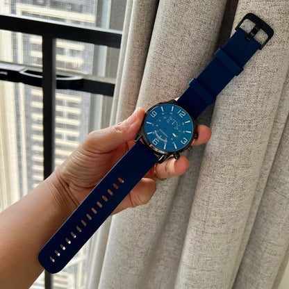 Large Dial Unisex Watch for Men and Women Blue Light Glass Leather Strap Casual Wristwatch Luxury Gift Clock Dropshipping