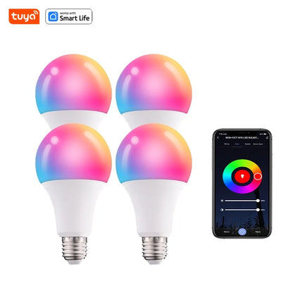 Tuya Smart Led Bulb E27 220V Smart Light Dimable Bluetooth RGB Lamp APP Control for Bedroom Room Decoration Party Lights