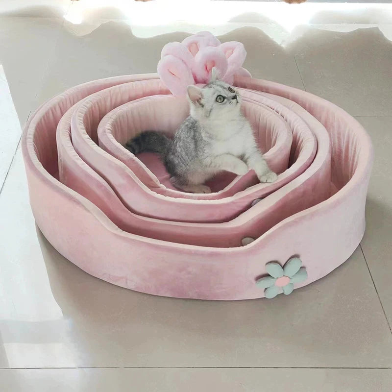 Detachable Pet Bed Pet Bed Detachable Washable Dog Sleeping Bed Soft Comfortable Warm Cat Bed for Four Seasons Soft Pet Bed
