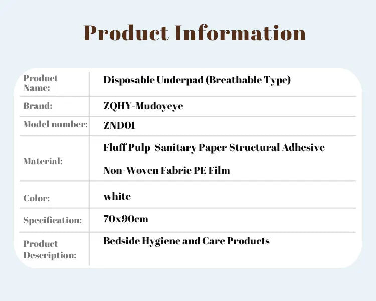 Disposable Under-pad older adult diapers for elderly Adult Diaper pad Large Size Incontinence care Elderly and patient nursing