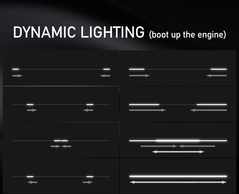 LED Car Hood Decorative Light Strip Start Scan Dynamic Ambient Light Car Daytime Running Light DRL With Turn Signal Lamp 12V