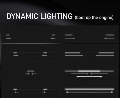 LED Car Hood Decorative Light Strip Start Scan Dynamic Ambient Light Car Daytime Running Light DRL With Turn Signal Lamp 12V
