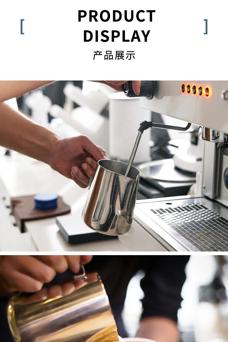 Coffee Milk Frothing Jug Stainless Steel Milk Frothing Pitcher Latte Art Measurement Jug With Art Pen Barista Accessories