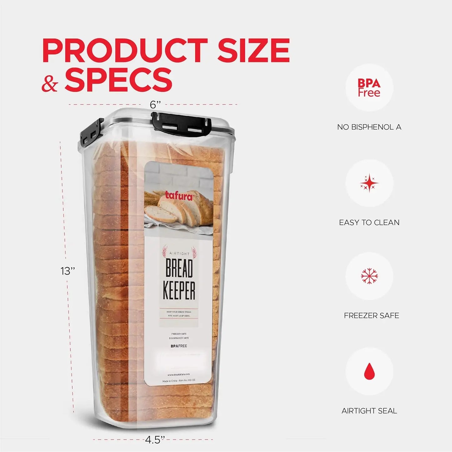 Bread Container Plastic Bread Box Bread Keeper with Airtight Lid Bread Storage Loaf Container Airtight Loaf Bread Saver BPA Free