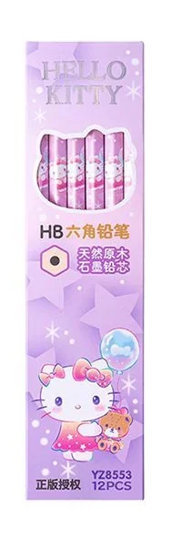 12pcs Sanrio Series Kuromi Hexagonal Writing Pencil Set Cute Student Pencil Creative Writing Pencil School Student Stationery