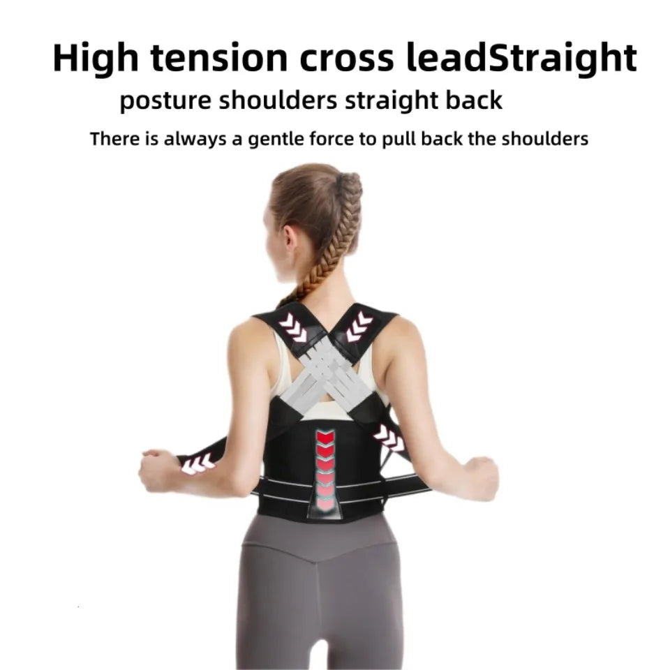 Posture Back Brace Adjustable Back Support Strap to Men and Women Prevent Spinal Distortion and Hunchback Suitable for Gym Body
