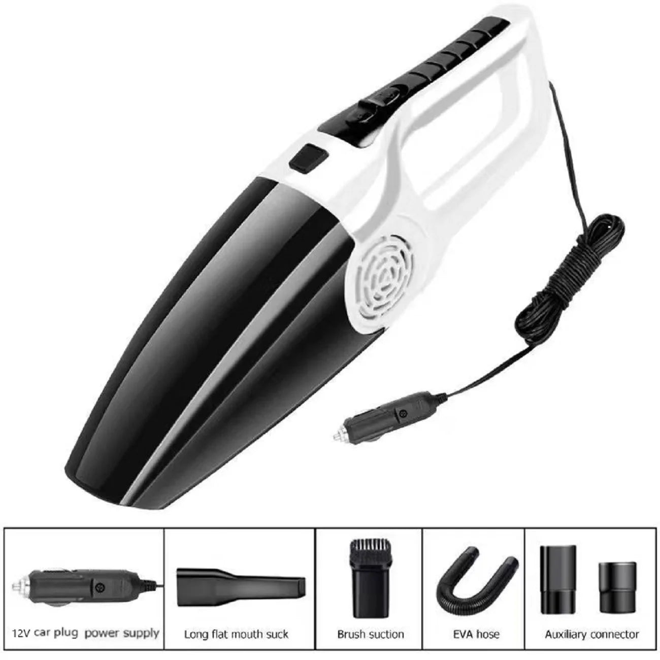 Wired handheld car vacuum cleaner, high suction portable car vacuum cleaner, suitable for light cleaning in cars/offices/homes