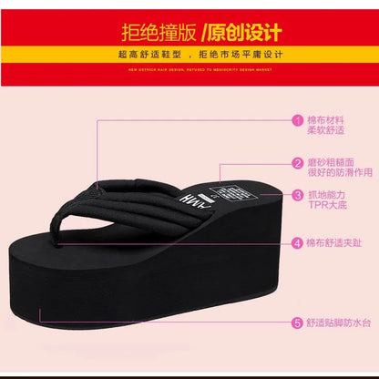 2025 flip flops for women, thick bottom, anti slip, wear-resistant, fashionable, versatile, women's outdoor cool slippers
