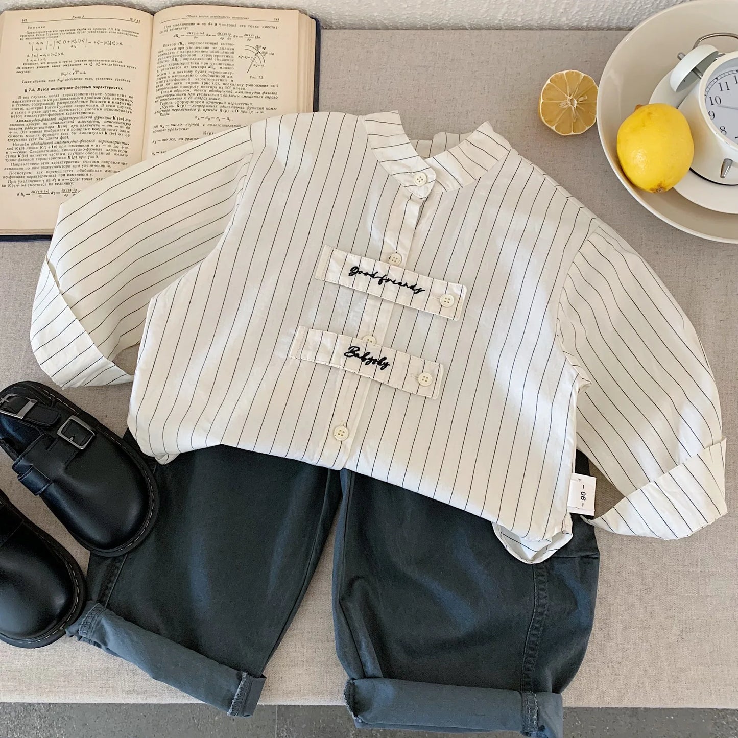 Children's Shirts 2025 Spring New Products Boys Embroidered Girls Striped Shirt Top Tide H0085