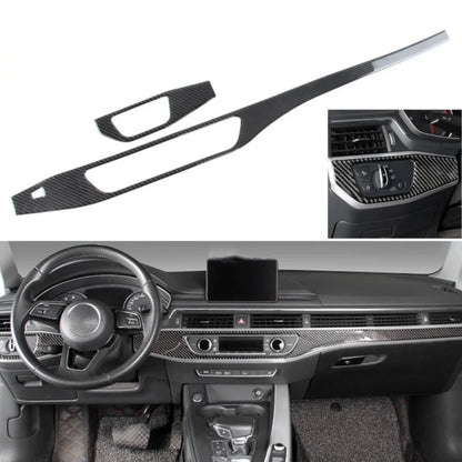 For Audi A4L A4 B9 2017-2022 Accessories Auto Central Control Headlight Switch Panel Trim Dashboard Decor Carbon Fiber Sticker
