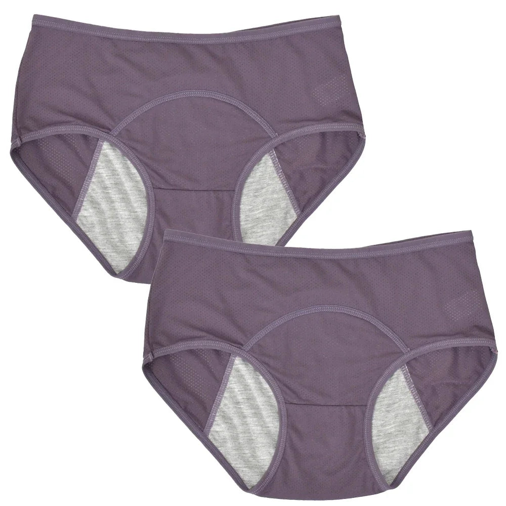 2pcs Woman Menstrual Panties Women's menstrual underwear leak proof and mid waist size M-8XL menstrual Female hygiene pants