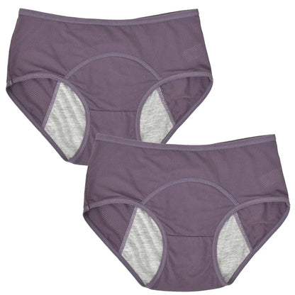 2pcs Woman Menstrual Panties Women's menstrual underwear leak proof and mid waist size M-8XL menstrual Female hygiene pants