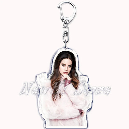 Hot Singer Lana Del Rey Keychain for Accessories Bag Pendant Born To Die Ultraviolence Key Chain Ring Keyring Jewelry Fans Gifts