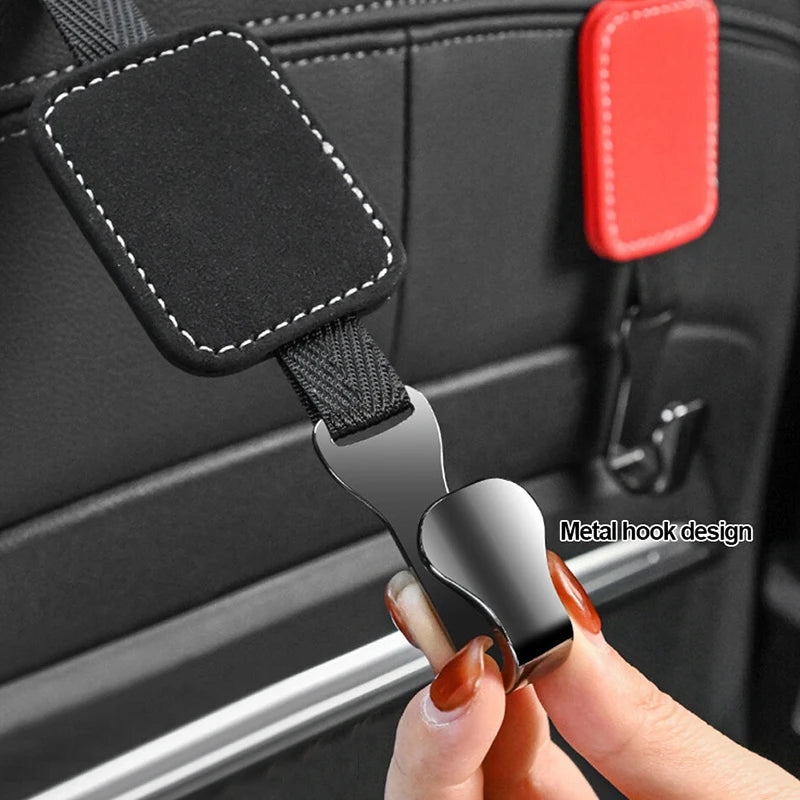 Car Seat Headrest Hook Multifunction Auto Leather Storage Hook Bracket Holder for Bag Clothes Universal Car Accessories Interior