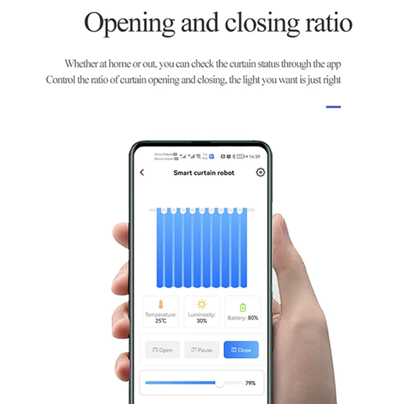 ABZZ-TUYA Smart Bluetooth Curtains Robot Roman Rod Track Automatic Curtain Opener Remote Control Curtain Motor