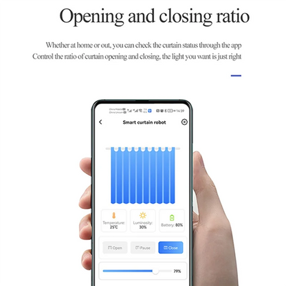 ABZZ-TUYA Smart Bluetooth Curtains Robot Roman Rod Track Automatic Curtain Opener Remote Control Curtain Motor