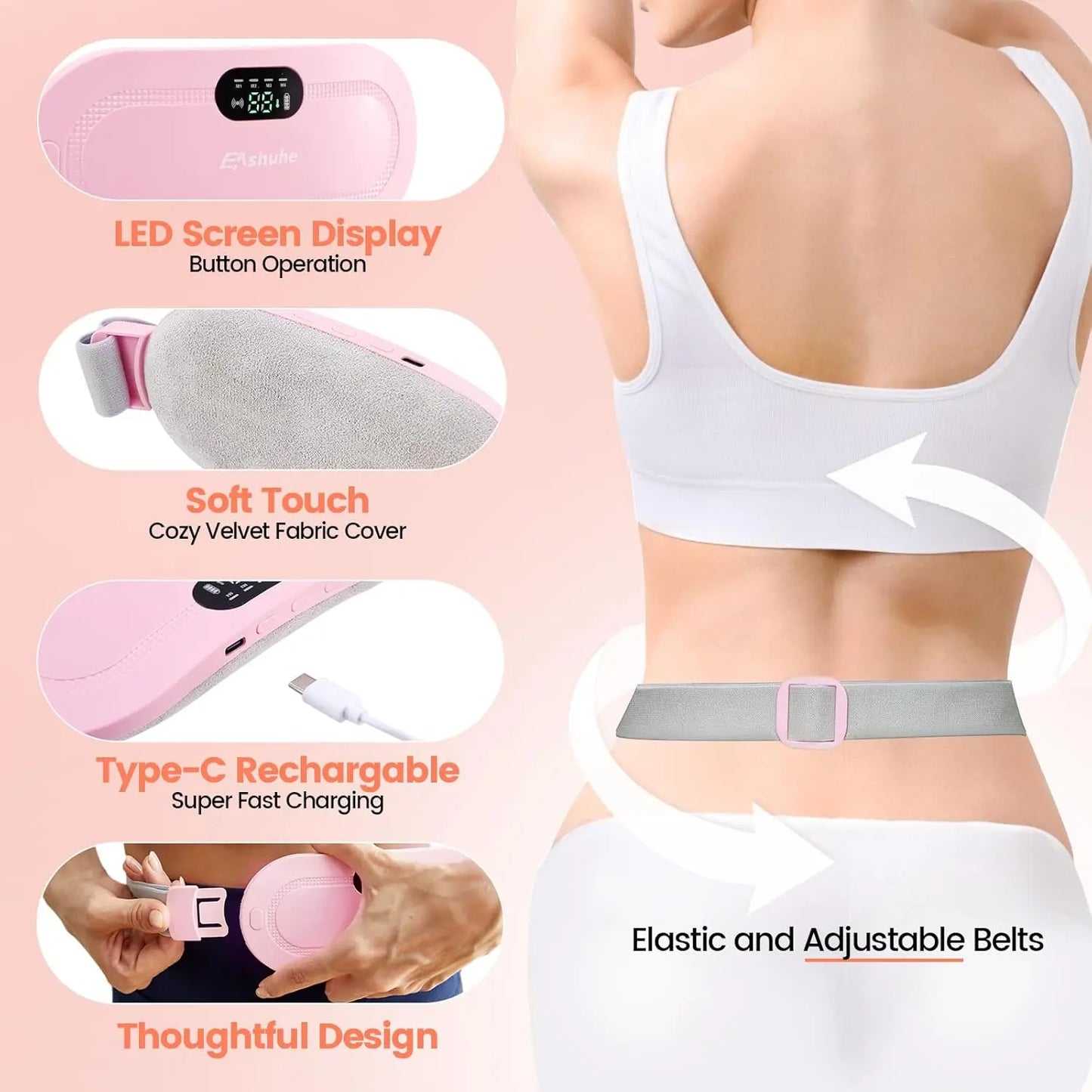 Menstrual pain relief waist massager, can alleviate pain in the uterus, abdomen, and waist, a gift for women and girls